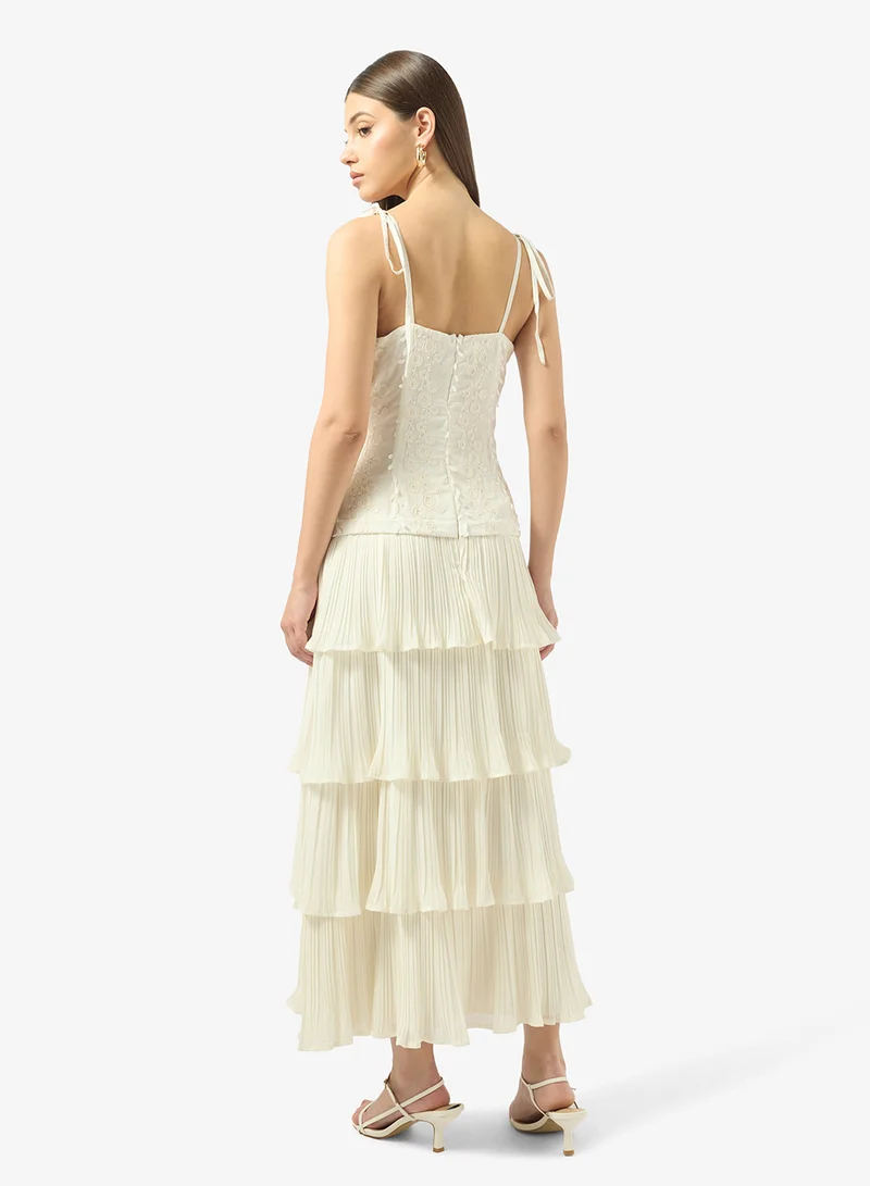 جاست مي فستان ماكسي مكشكش متعدد الطبقات